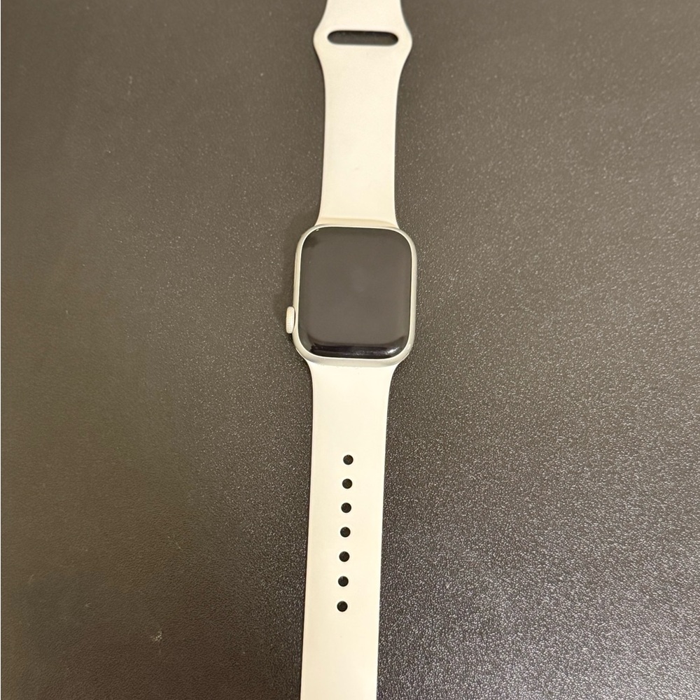 Smart Wearable with Silver Case and White Band